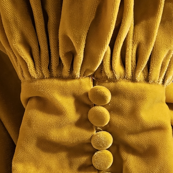 New Free People X Gia Romper Mustard  Spicy Chestnut Velvet Romper Size Large - Picture 11 of 14